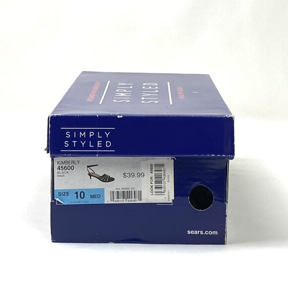 Simply Styled Kimberly Black Faux Patent Leather Strappy Open Toe Sandal, 10 - Picture 7 of 7